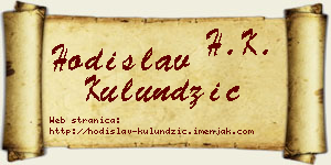 Hodislav Kulundžić vizit kartica
